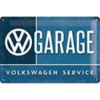Nostalgic-Art VW Garage Placa Decorativa- Metal- Azul y Blanco- 20 x 30 cm